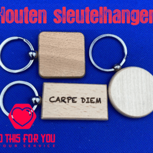 Houten gepersonaliseerde sleutelhanger