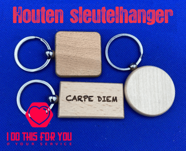 Houten gepersonaliseerde sleutelhanger